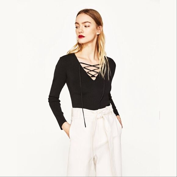 ✨ZARA SWEATER WITH CORDS✨ - Picture 3 of 6